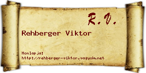 Rehberger Viktor névjegykártya
